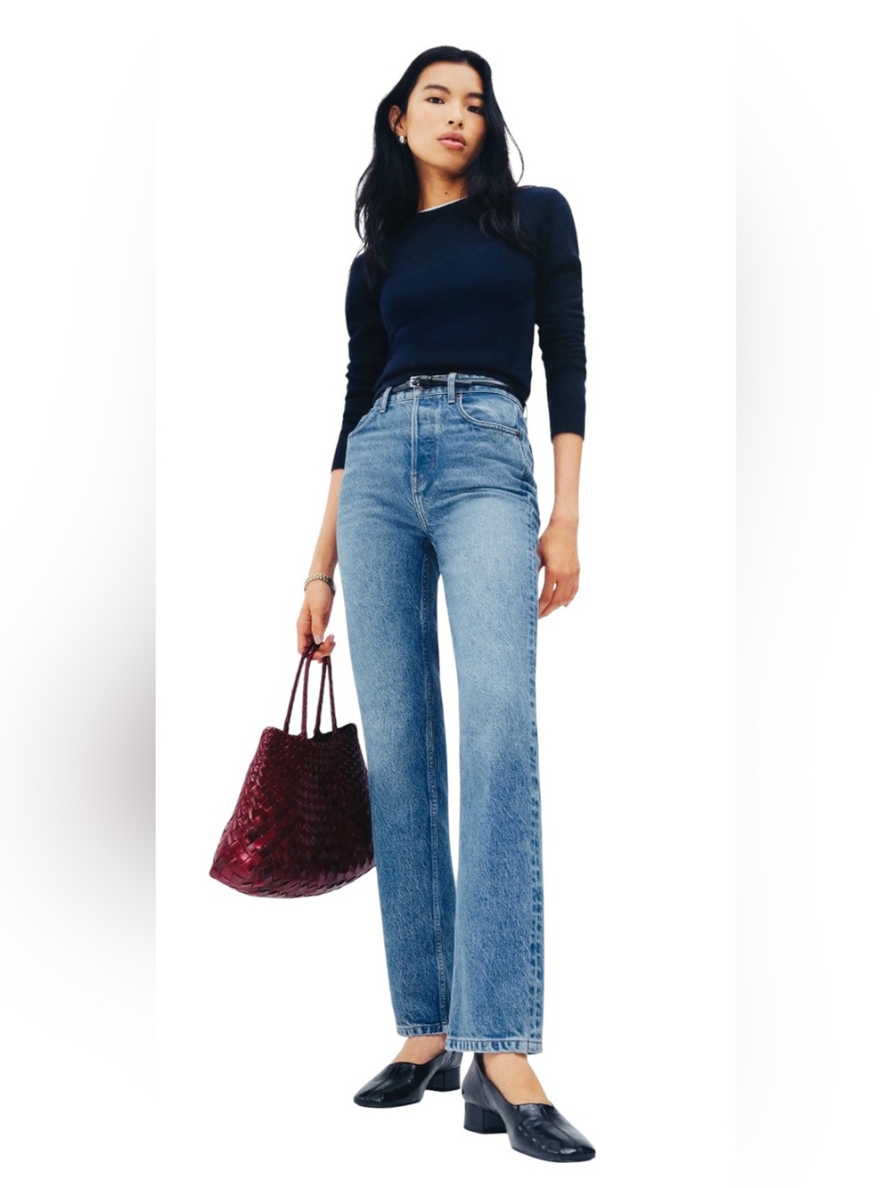 REFORMATION THE NEW CYNTHIA HIGH RISE STRAIGHT LEG JEAN.